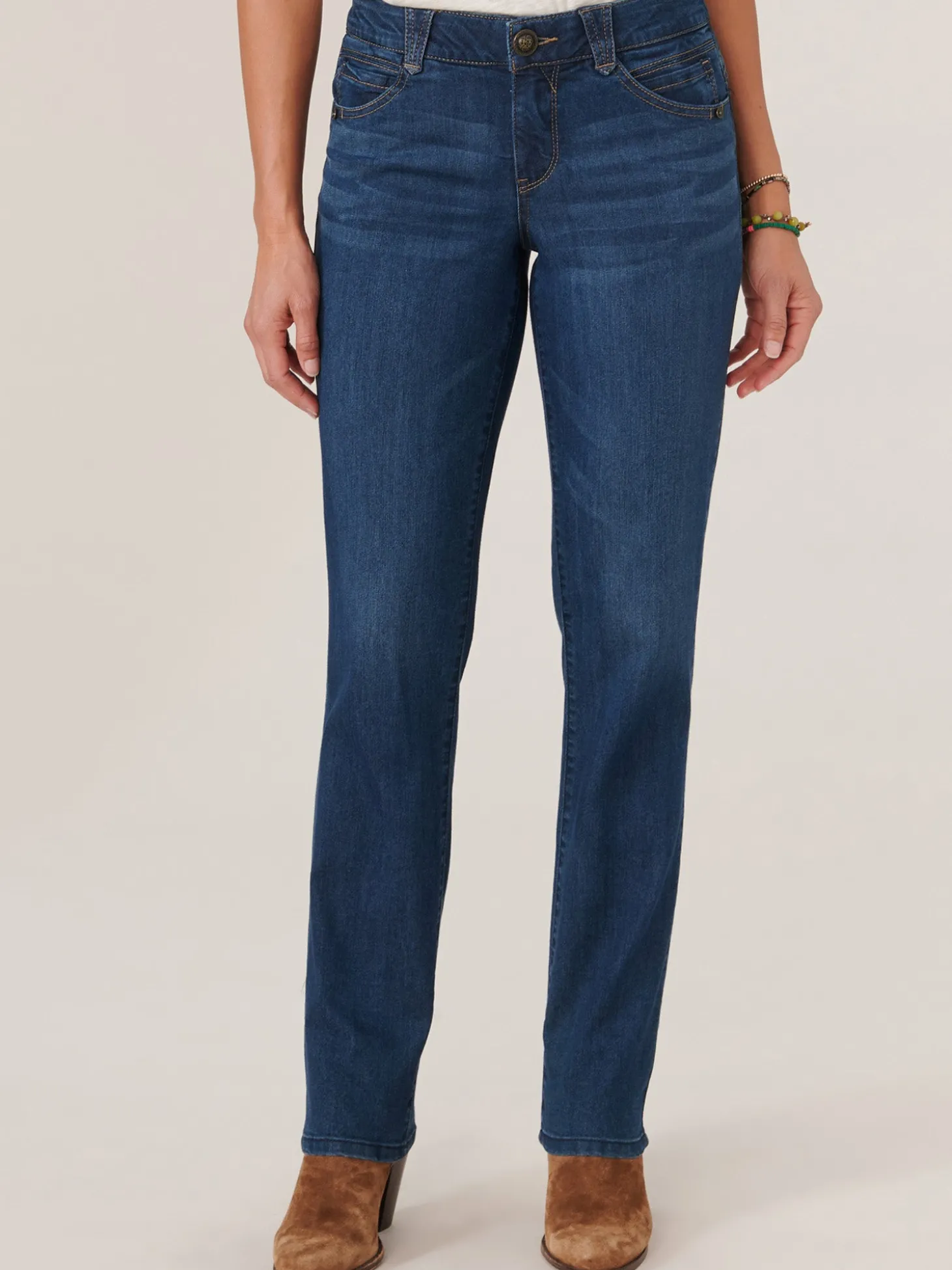 "Ab"solution® Straight Leg Indigo Denim 33" Inseam Tall Jeans