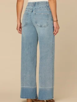“Ab”solution® Ultra Skyrise Double V-Yoke Wide Leg Jeans with Charm