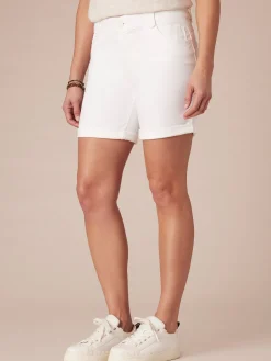 "Ab"solution® White Denim Booty Lift Roll Cuff Petite Short