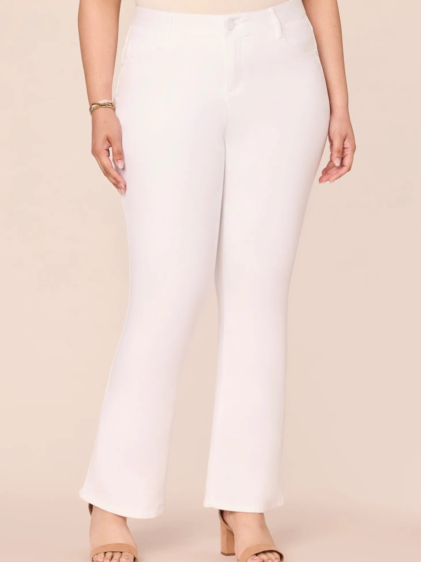 "Ab"solution® White Denim Itty Bitty Bootcut Plus Jeans
