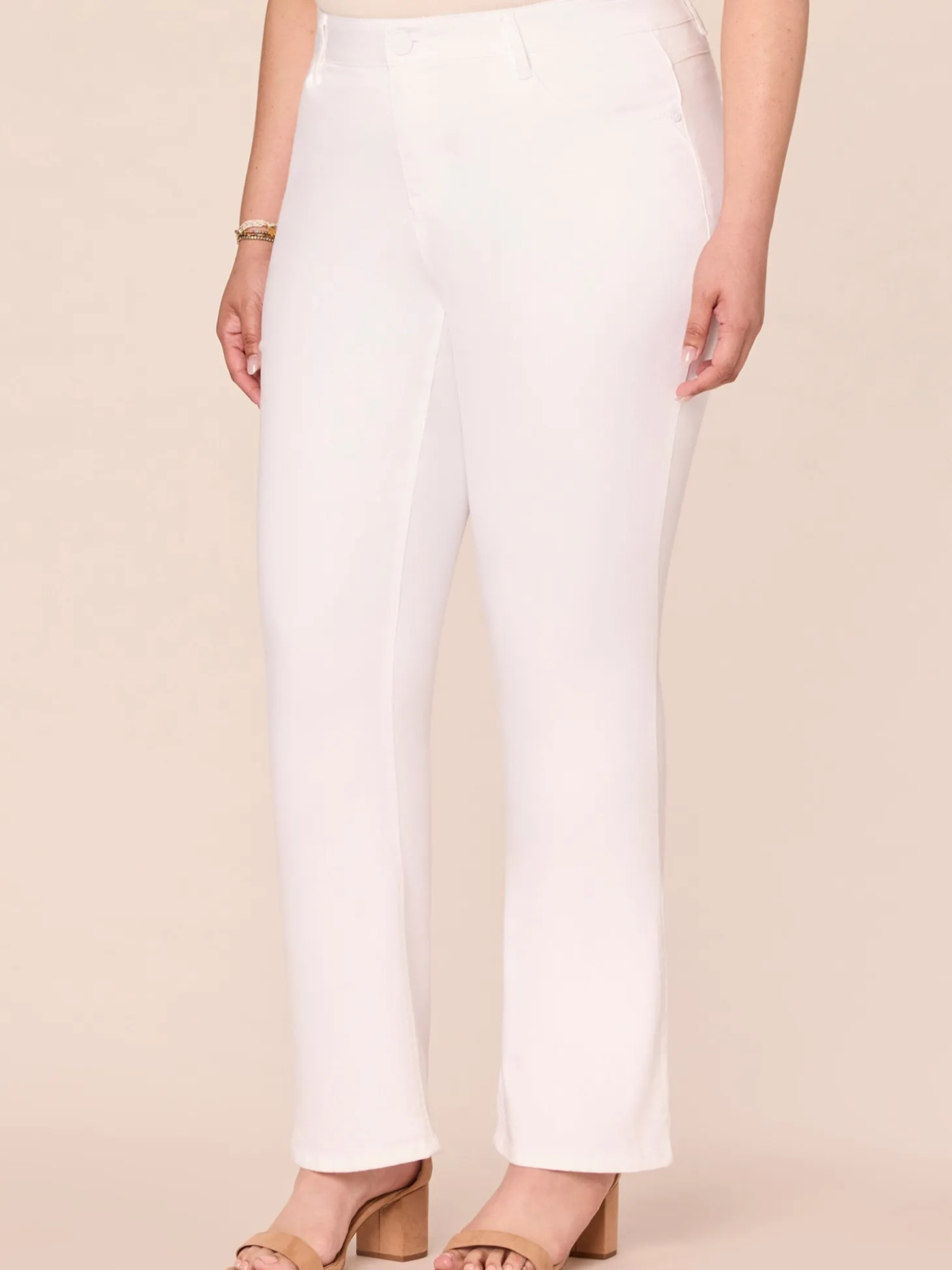 "Ab"solution® White Denim Itty Bitty Bootcut Plus Jeans