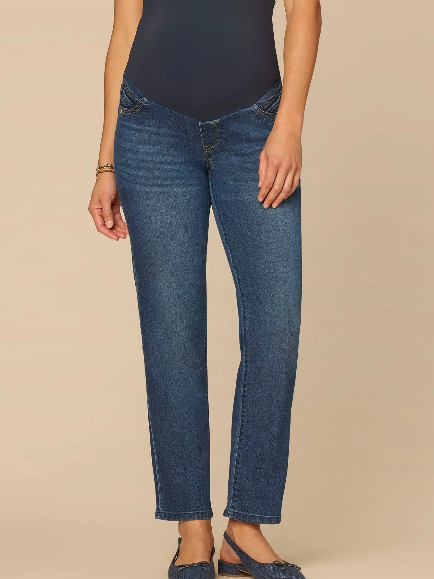 CradleComfort Baby Bump Maternity Straight Leg Jeans