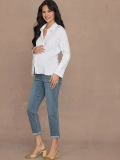 CradleComfort Baby Bump Maternity Ankle Skimmer Jeans