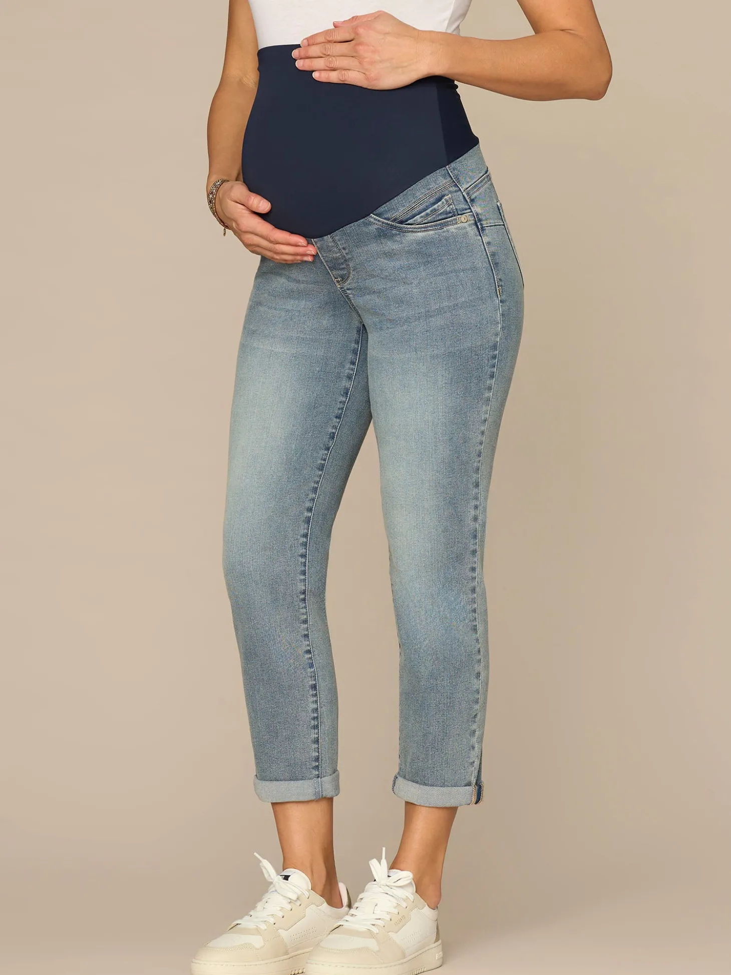 CradleComfort Baby Bump Maternity Ankle Skimmer Jeans