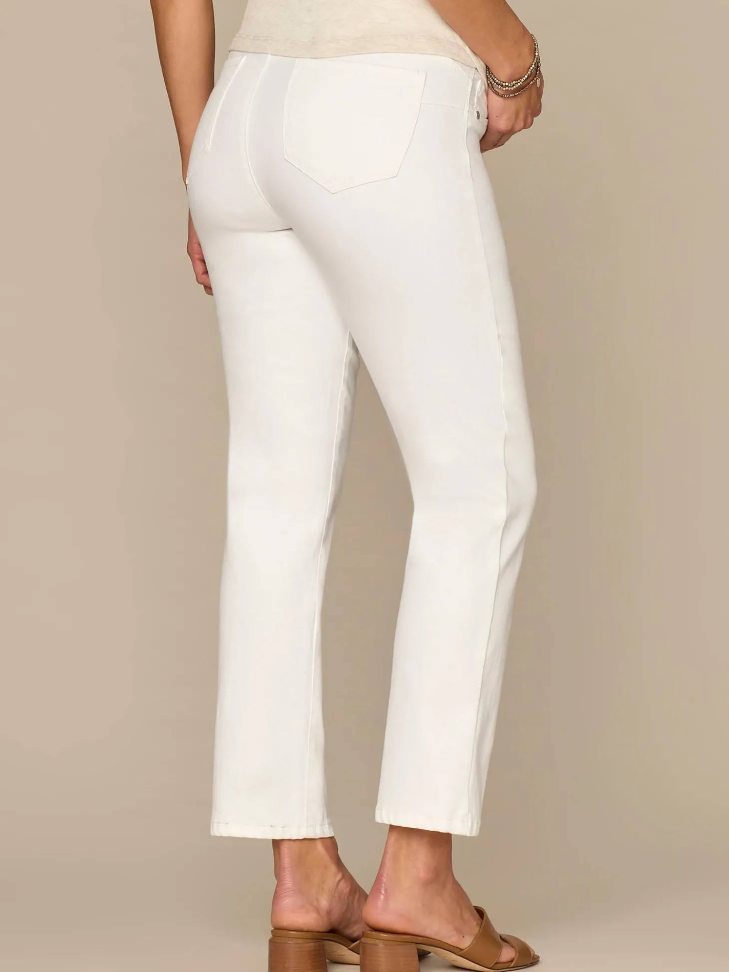 CradleComfort Baby Bump Optic White Maternity Straight Leg Jeans
