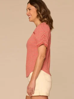 Elbow Puff Sleeve Picot V-Neck Crochet Detail Knit Top
