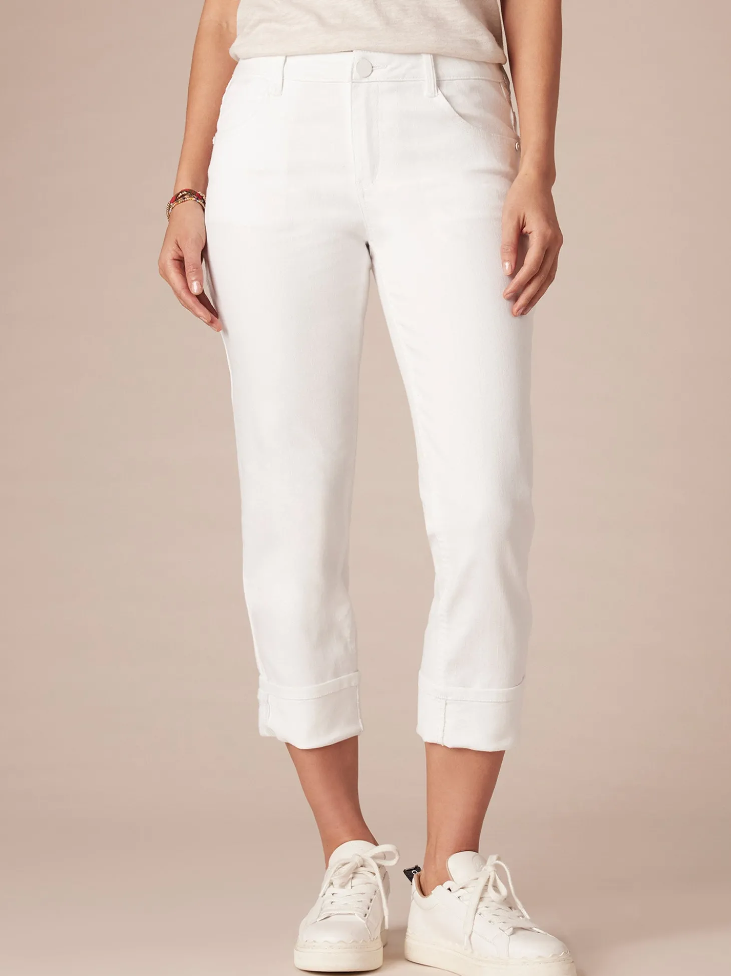 Mid-Rise Flex-Ellent Girlfriend Jean with Cropped Hem