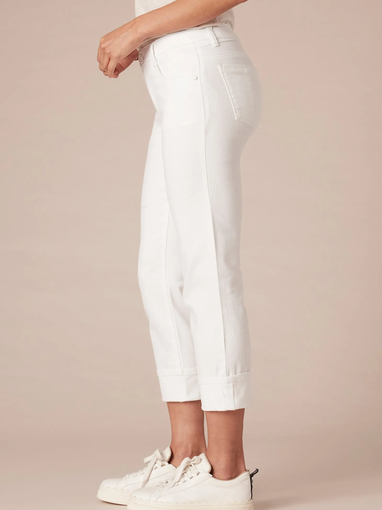 Mid-Rise Flex-Ellent Girlfriend Jean with Cropped Hem