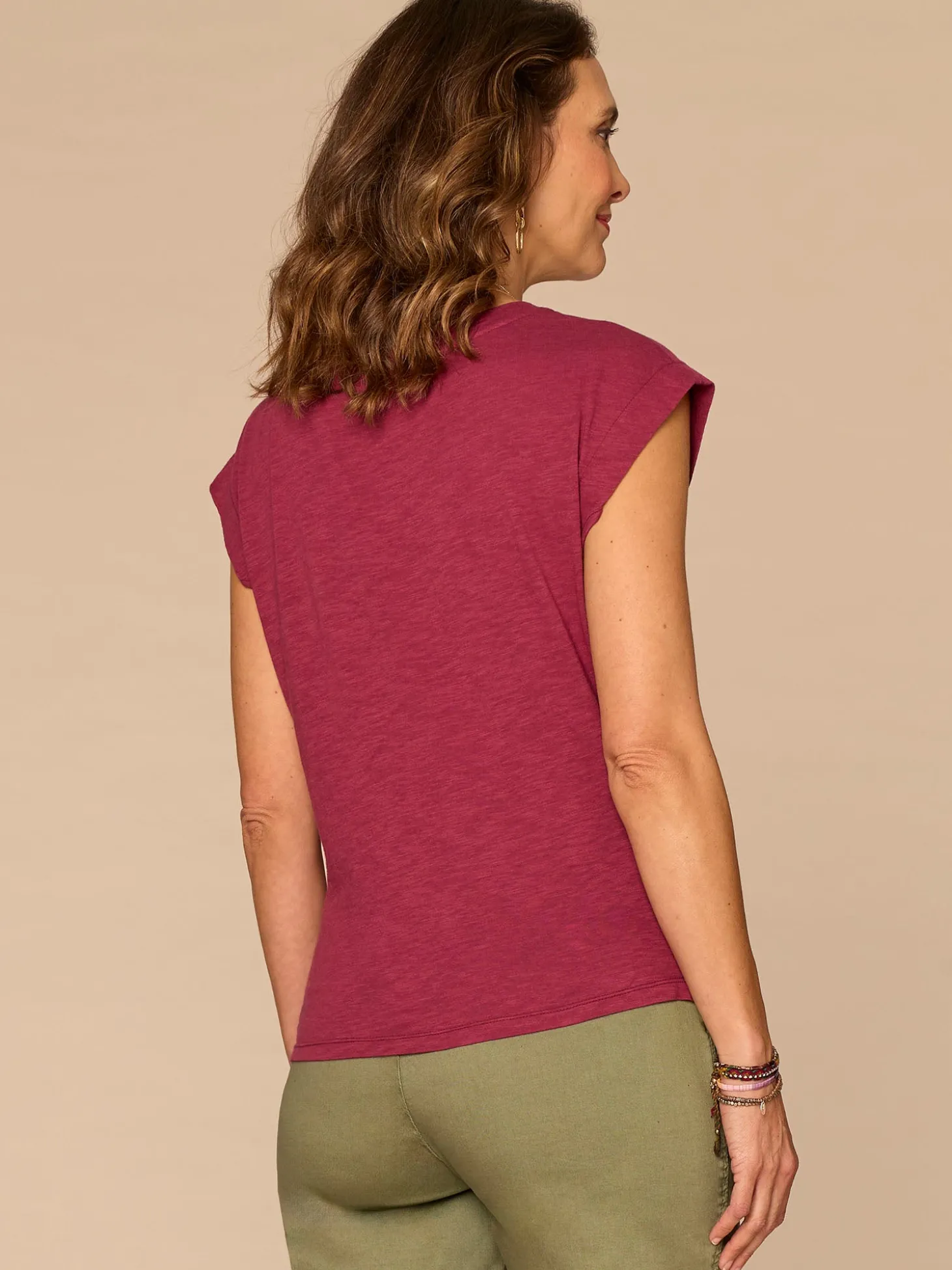 Origami Cap Sleeve Scoop Neck Screen Printed Petite Knit Top