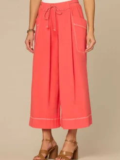 Skyrise Cropped Wide Leg Glider Pants with Wraparound Patch Pockets
