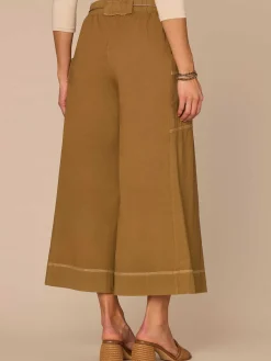 Skyrise Cropped Wide Leg Glider Pants with Wraparound Patch Pockets