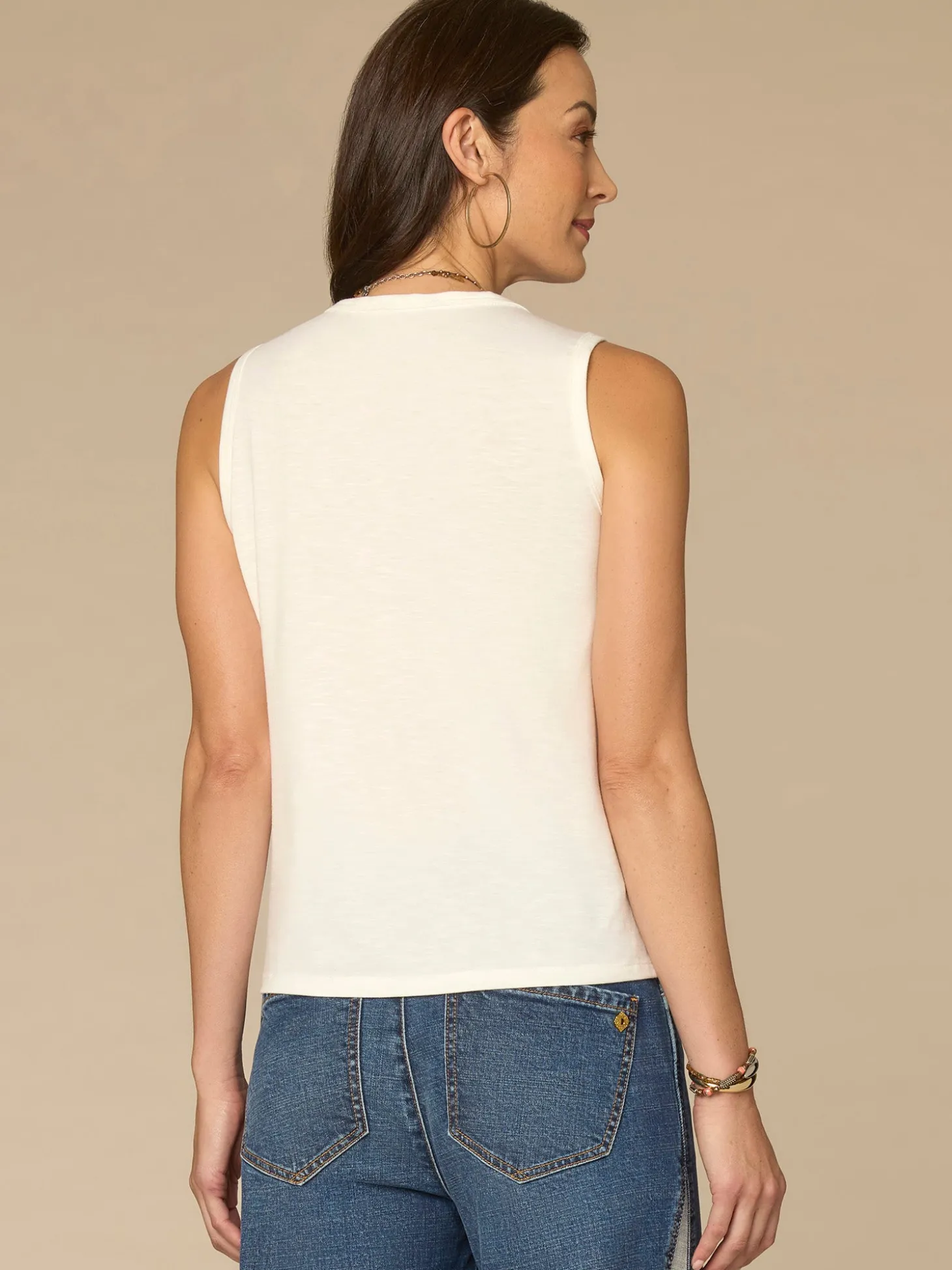 Sleeveless Scoop Neck Knit Top with Asymmetrical Shirring