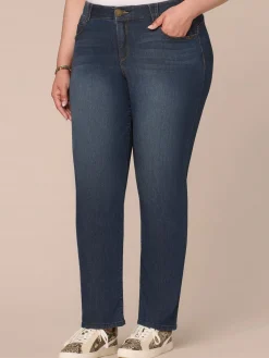 Stretch Denim "Ab"solution® Straight Leg Plus Indigo Jeans