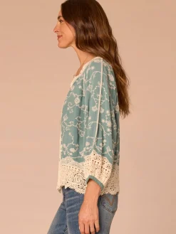 Three Quarter Blouson Sleeve Open Front Cropped Petite Woven Jacket